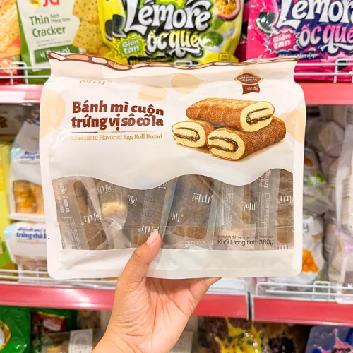 Bánh Mì Cuộn Trứng Vị Socola Heshan 360g