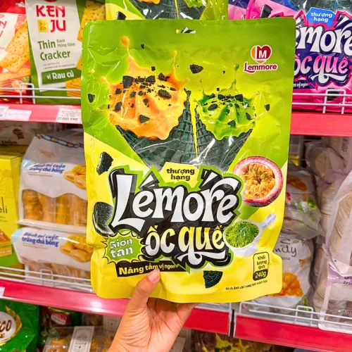 Bánh Ốc Quế Lemore Mix Vị Matcha Chanh Leo 240g Lemmore