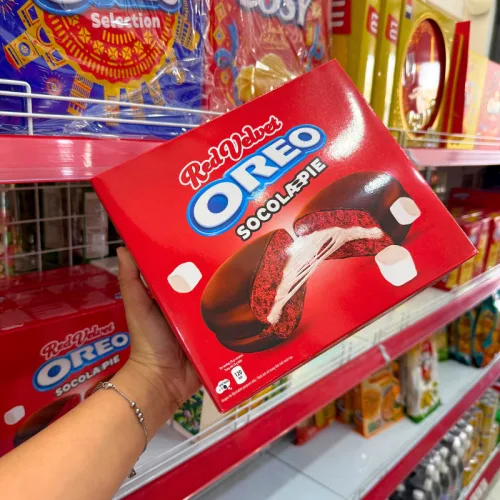 Bánh Oreo Pie Socola Pie Nhung Đỏ - Bánh Kinh Đô Oreo Đỏ 336g (12 Gói x 28g)