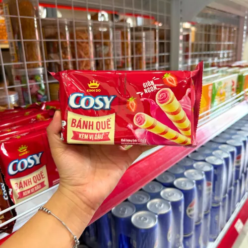 Bánh Quế Cosy (Vị Kem Lá Dứa, Vị Socola, Vị Dâu, Xoài Xí Muội) - Bánh Kinh Đô Cosy 117.6g/Túi