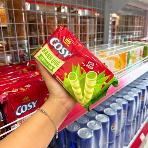 Bánh Quế Cosy (Vị Kem Lá Dứa, Vị Socola, Vị Dâu, Xoài Xí Muội) - Bánh Kinh Đô Cosy 117.6g/Túi