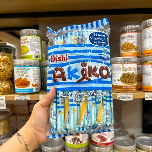 Bánh Que Kem OISHI AKIKO Nhân Sữa 140g - Màu Xanh Dương