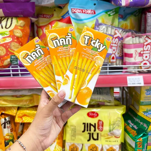 Bánh Que Đũa Phủ Yogurt Cam Ticky Uni Firms - Màu Cam
