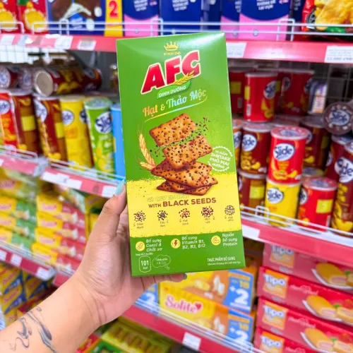 Bánh Afc Hạt Thảo Mộc Vị Nấm Shiitake Phô Mai Nướng 109g - Bánh Quy Kinh Đô