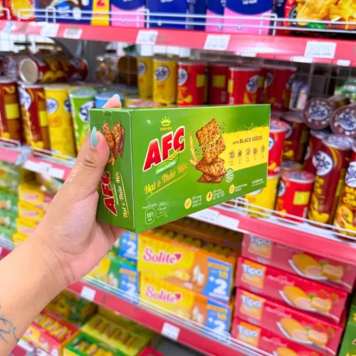 Bánh Afc Hạt Thảo Mộc Vị Nấm Shiitake Phô Mai Nướng 109g - Bánh Quy Kinh Đô
