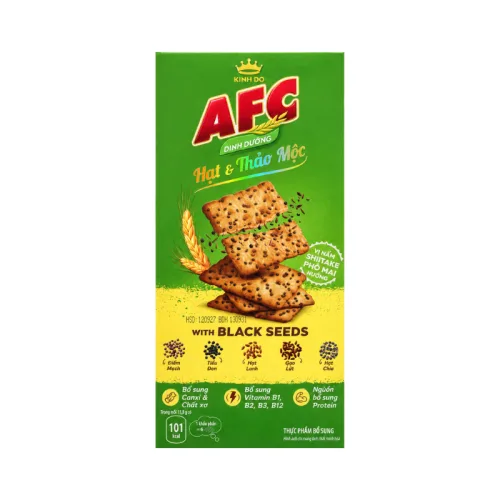 Bánh Afc Hạt Thảo Mộc Vị Nấm Shiitake Phô Mai Nướng 109g - Bánh Quy Kinh Đô