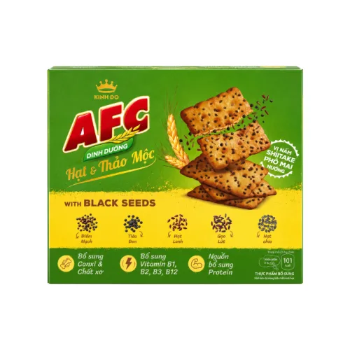 Bánh Afc Hạt Thảo Mộc Vị Nấm Shiitake Phô Mai Nướng 261.6g - Bánh Quy Kinh Đô