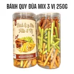 Bánh Quy Đũa Mix 3 Vị ( Bơ sữa - Chùm ngây - Socola) Thơm Ngon 250g Hộp