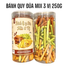 Bánh Quy Đũa Mix 3 Vị ( Bơ sữa - Chùm ngây - Socola) Thơm Ngon 250g Hộp