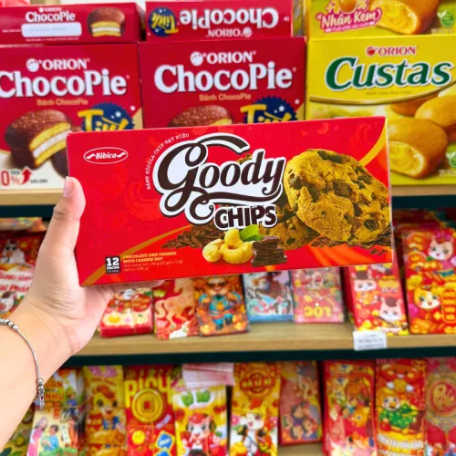 Bánh Quy Hạt Socola BIBICA Goody Chip Hạt Điều 144g