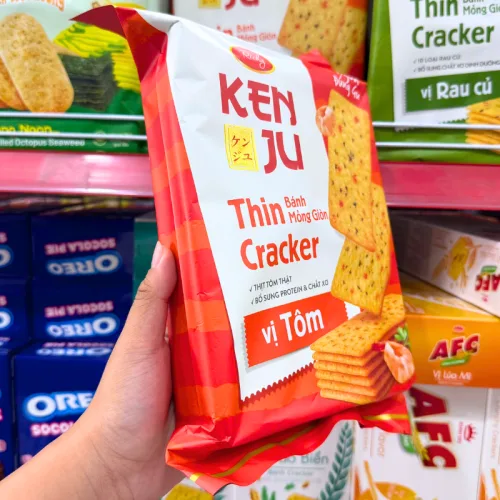 Bánh Quy Mỏng Giòn Vị Tôm Kenju Richy Gói 192g