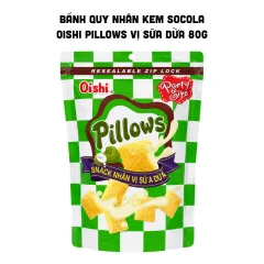 Bánh Quy Nhân Kem Socola OISHI PILLOWS Vị Sữa Dừa 80g