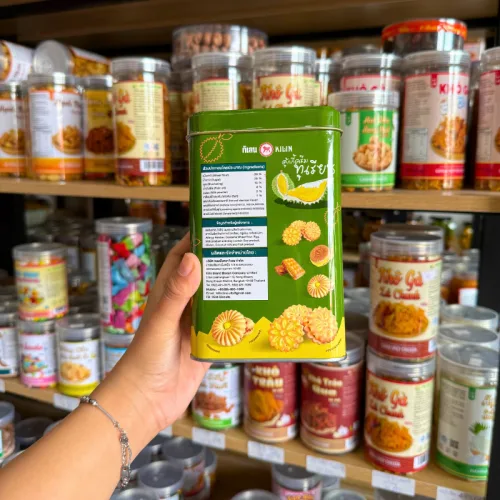 Bánh Quy Nhân Sầu Riêng Hộp Thiếc KILIN Thái Lan 400g - Hộp Xanh Lá