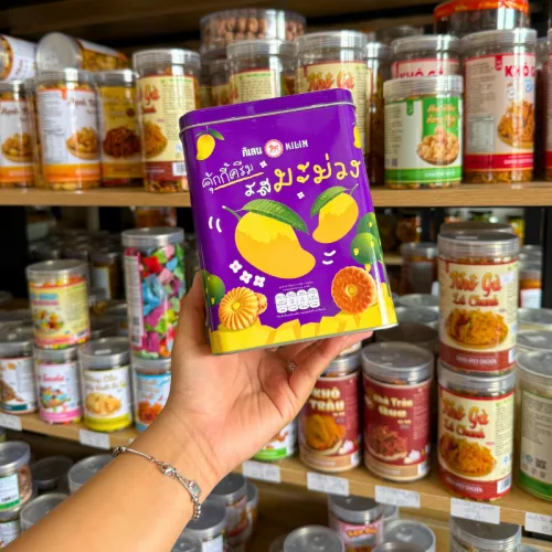 Bánh Quy Nhân Xoài Hộp Thiết Kilin Thái Lan 400g - Bánh Quy Nhân Xoài Hộp Thiết Tím