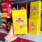 Bánh Quy Đường RICHY MERRY Thiếc Hình Trụ 156g (3 Màu Xanh Dương/ Vàng/ Đỏ)