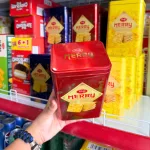 Bánh Quy Đường RICHY MERRY Thiếc Hình Trụ 156g (3 Màu Xanh Dương/ Vàng/ Đỏ)