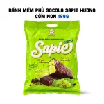 Bánh Mềm Phủ Socola Sapie Hương Cốm Non 198g - Bịch Xanh Lá