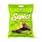 Bánh Mềm Phủ Socola Sapie Hương Cốm Non 198g - Bịch Xanh Lá