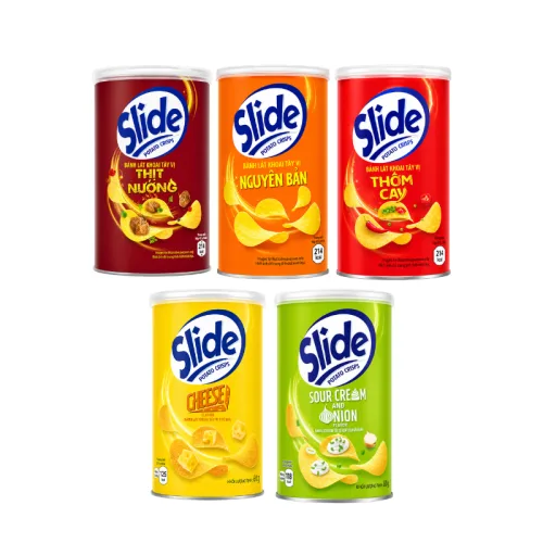 Bánh Snack Khoai Tây Lát Slide Nhiều Vị - Bánh Slide Khoai Tây 60Gr (Hộp Mini)