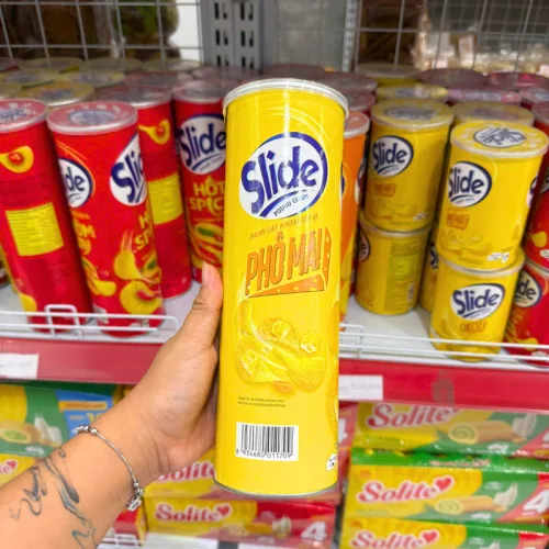 Bánh Snack Khoai Tây Lát Slide Vị Phô Mai - Bánh Slide Khoai Tây Màu vàng 145Gr (Hộp To)