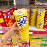 Bánh Snack Khoai Tây Lát Slide Vị Phô Mai - Bánh Slide Khoai Tây Màu vàng 145Gr (Hộp To)
