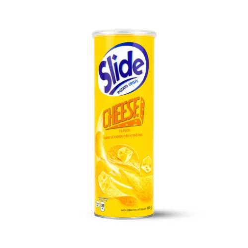 Bánh Snack Khoai Tây Lát Slide Vị Phô Mai - Bánh Slide Khoai Tây Màu vàng 145Gr (Hộp To)