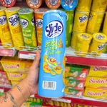Bánh Snack Khoai Tây Lát Slide Vị Pizza Sò Điệp Và Bào Ngư - Bánh Slide Khoai Tây Màu Xanh 145Gr (Hộp To)