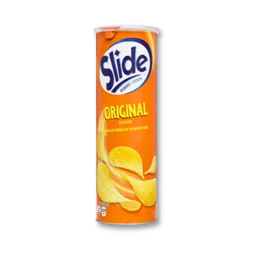 Bánh Snack Khoai Tây Lát Slide Vị Nguyên Bản - Bánh Slide Khoai Tây Màu Cam 145Gr (Hộp To)