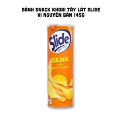 Bánh Snack Khoai Tây Lát Slide Vị Nguyên Bản - Bánh Slide Khoai Tây Màu Cam 145Gr (Hộp To)