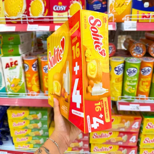Bánh Solite Tròn Vị Bơ Sữa Hộp 360g (16+4) - Bánh Kinh Đô Solite
