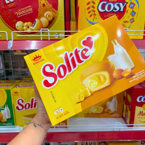 Bánh Solite Trứng Kem Vị Bơ Sữa - Bánh Kinh Đô Solite Bơ Sữa 288g (16 Gói x 18g)