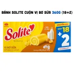 Bánh Solite Vị Bơ Sữa - Bánh Bông Lan Cuộn Kem Vị Bơ Sữa Solite 360g (18+2)