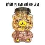 Bánh Tai Heo Mix 3 Vị (Caramel, Khoai Môn, Trà Xanh) 400g Thơm Ngon - Hũ Gấu Lớn