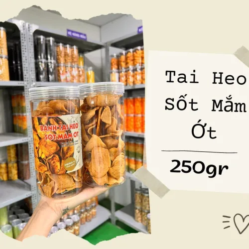 Bánh Tai Heo mặn Sốt Mắm Ớt Thơm Ngon 250g Hộp