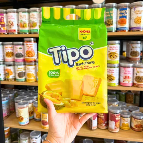 Bánh Trứng Tipo Kem Sầu Riêng, Trứng - Bánh Tipo Gói Lớn 220g