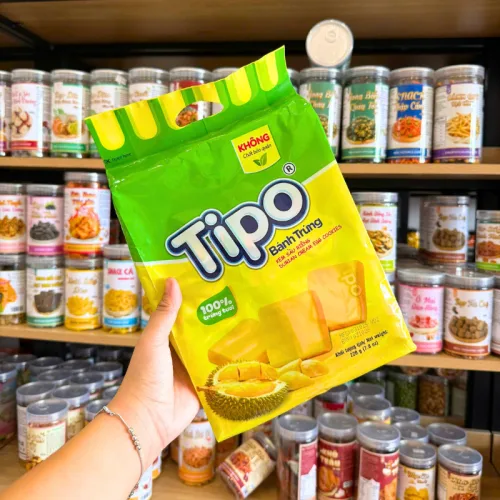 Bánh Trứng Tipo Kem Sầu Riêng, Trứng - Bánh Tipo Gói Lớn 220g