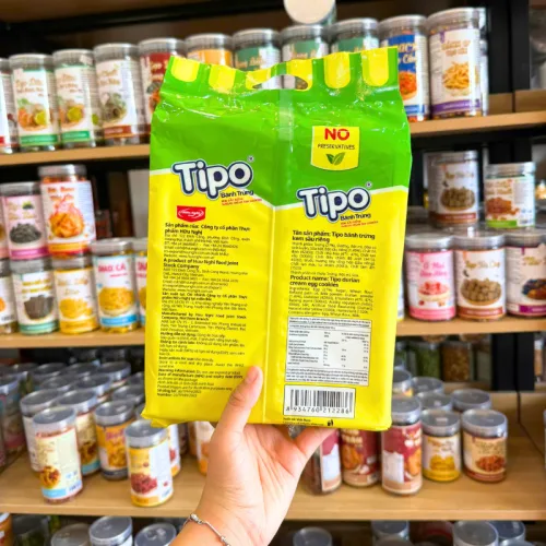 Bánh Trứng Tipo Kem Sầu Riêng, Trứng - Bánh Tipo Gói Lớn 220g
