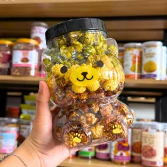 Bắp Rang Bơ Mix 3 Vị (Truyền Thống, Trà Xanh, Socola) 230g - Hộp Gấu Lớn