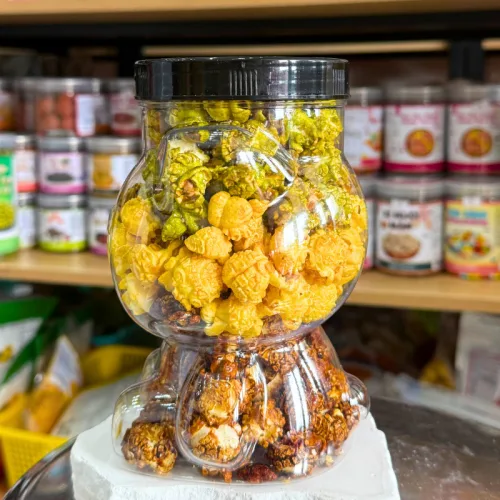 Bắp Rang Bơ Mix 3 Vị (Truyền Thống, Trà Xanh, Socola) 230g - Hộp Gấu Lớn