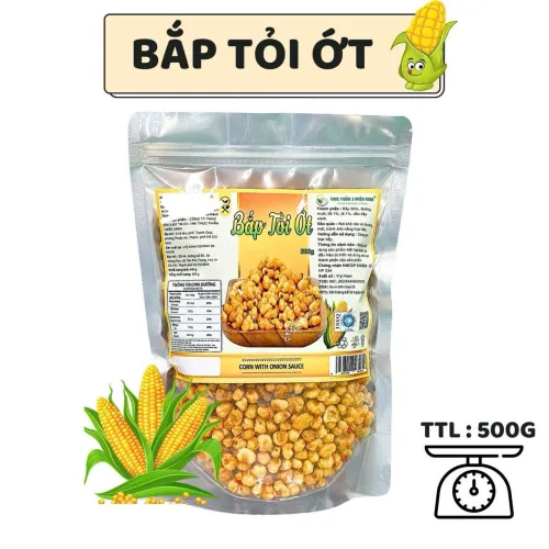 Bắp Tỏi Ớt 500g Thơm Ngon Túi Zip
