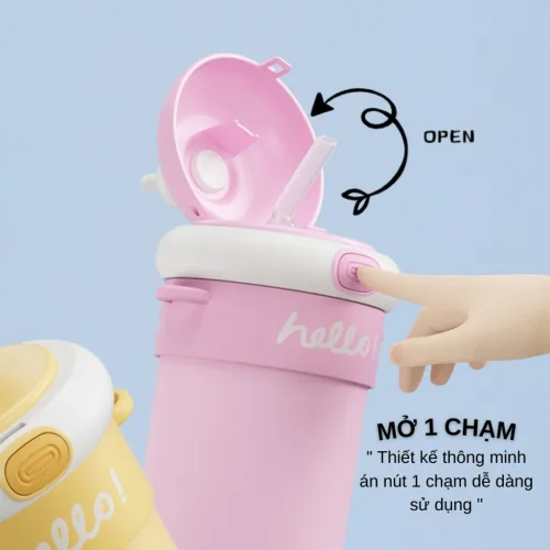 Bình Giữ Nhiệt Thủy Tinh Hello 400ml