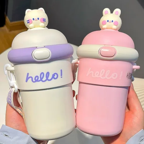 Bình Giữ Nhiệt Thủy Tinh Hello 400ml
