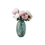 Bình Hoa Thủy Tinh - Lọ Hoa Viền Vàng Sang Trọng 35x8cm