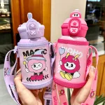 Bình Nước Giữ Nhiệt Cho Bé In Hoạt Hình Có Quai Đeo 450ml