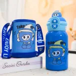 Bình Nước Giữ Nhiệt Cho Bé In Hoạt Hình Có Quai Đeo 450ml
