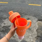 Bình Nước - Ly Nước Có Quay Cầm Kèm Ống Hút Lux
