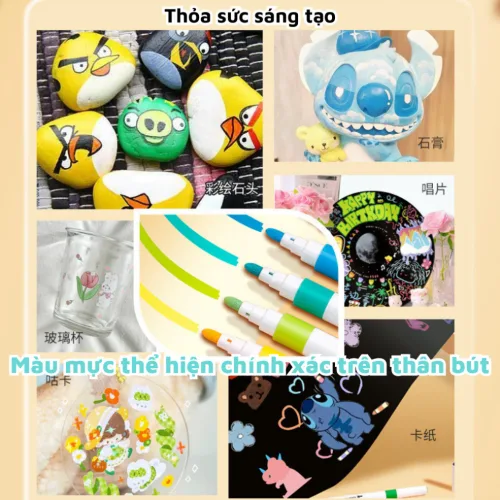Bộ 60 Màu Acrylic Vẽ Trên Mọi Chất Liệu Có Thể Vẽ Chồng Màu 20x14x3cm