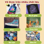 Bộ 60 Màu Acrylic Vẽ Trên Mọi Chất Liệu Có Thể Vẽ Chồng Màu 20x14x3cm