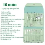 Bộ Cắt Móng Tay 16 Món Bằng Thép Không Gỉ Kèm Bao