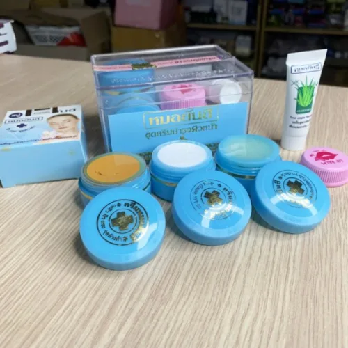 Bộ Kem Yanhee Thái Lan Xanh Dương 5 Món Chính Hãng - Hỗ Trợ Giảm Mụn Dưỡng Sáng Da